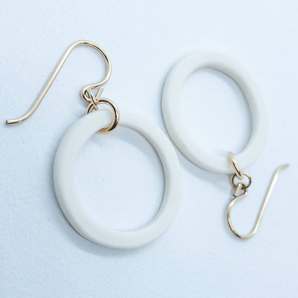 Matte Porcelain Beatrice Hoops