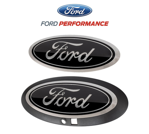 18-20 Ford F-150 Smoke Black Oval Grille & Tailgate Badges Without Front  Camera