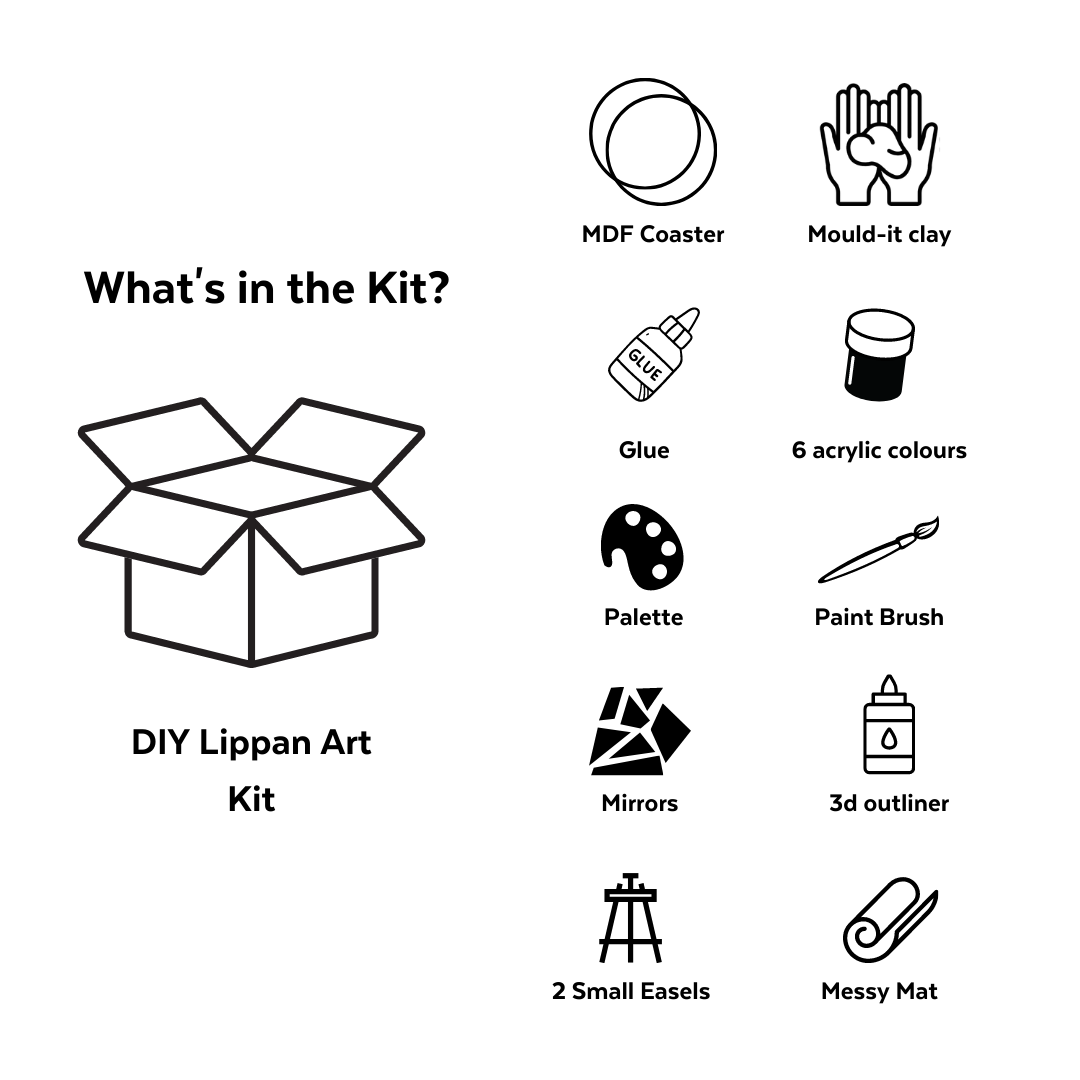 Learning Process DIY lippan Art Material kit with Round MDF DIY