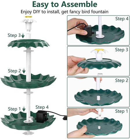 tiered bird bath