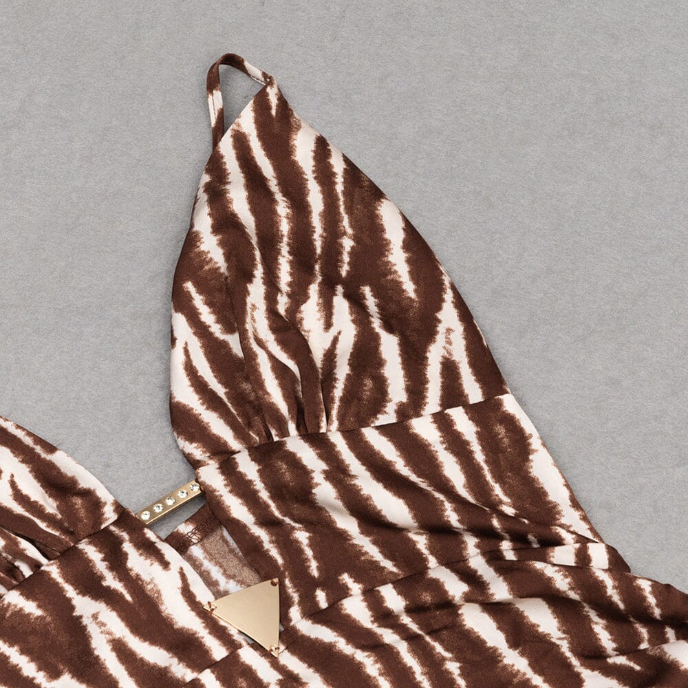 V NECK STRIPE MAXI DRESS - Image 7