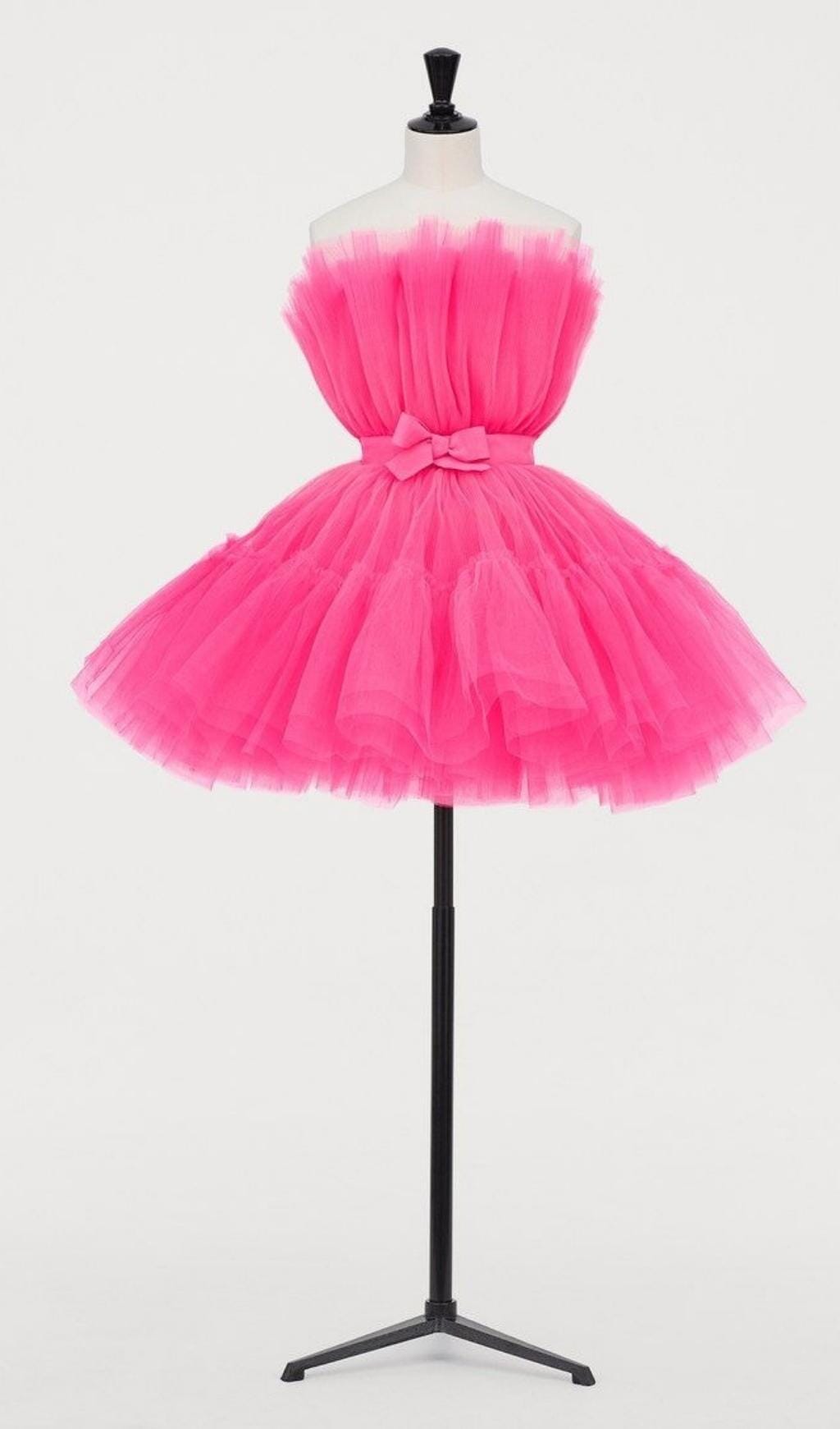 LAYERED STRAPLESS MINI DRESS IN HOT PINK - Image 9