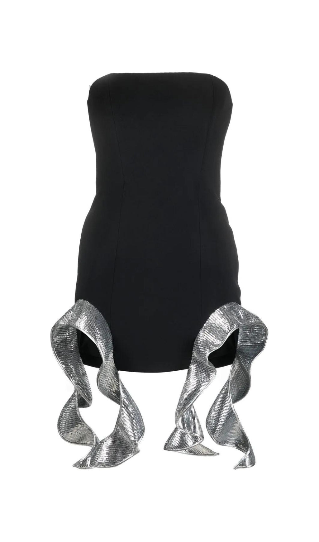 METALLIC-RUFFLE STRAPLESS MINIDRESS - Image 5