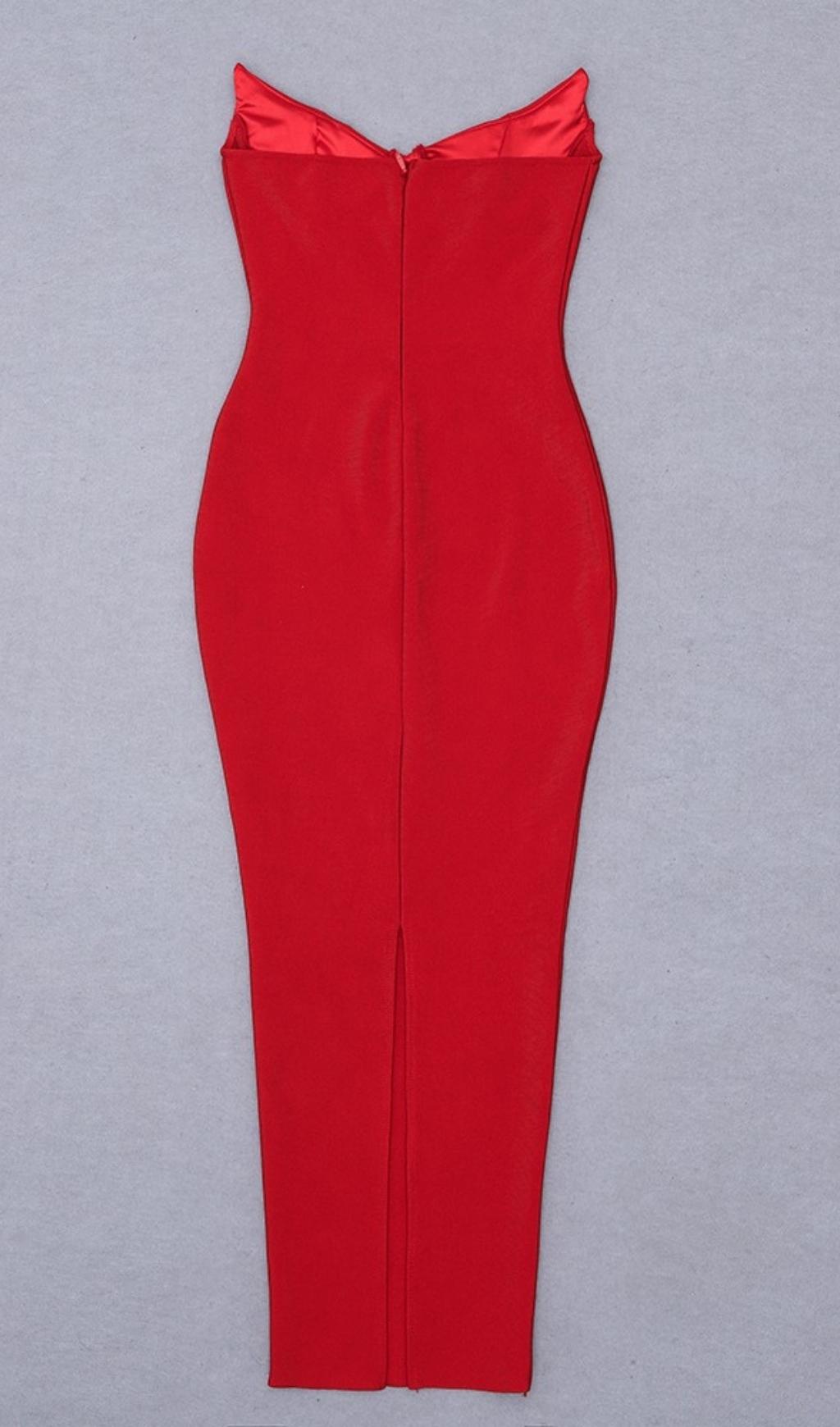 RED MAXI BANDAGE DRESS - Image 5