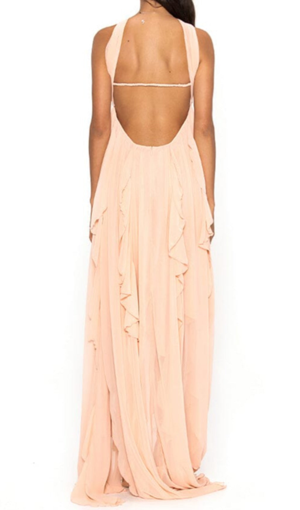 LACE IRREGULAR MAXI DRESS IN PINK - Image 2