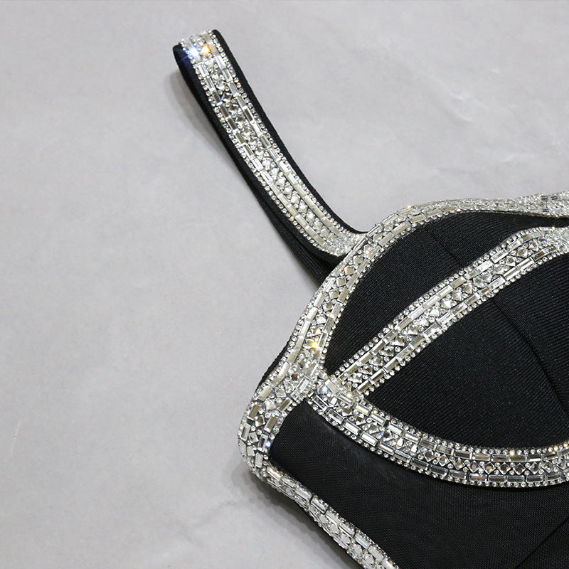 CAROLA RHINESTONE MINI BANDAGE DRESS - Image 5
