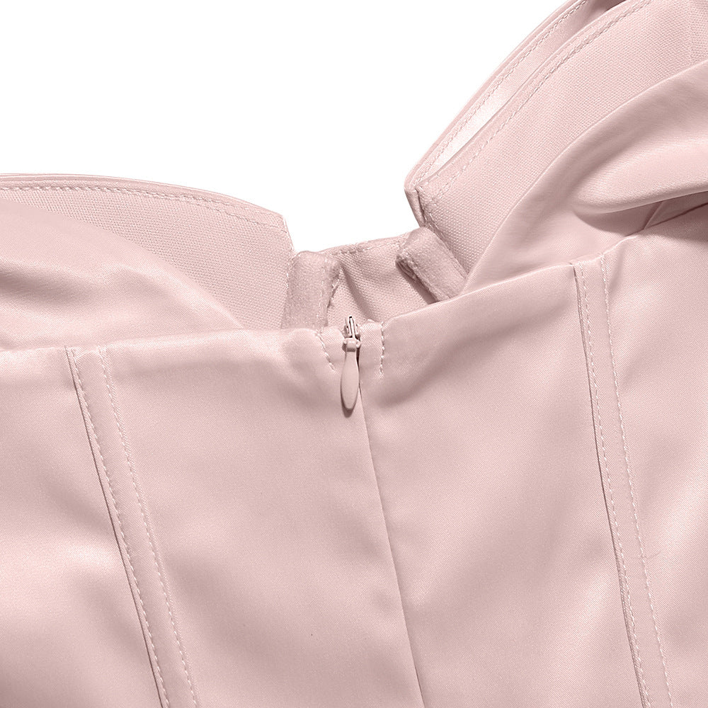 YASMIN SATIN CORSET MINI DRESS - PINK - Image 8
