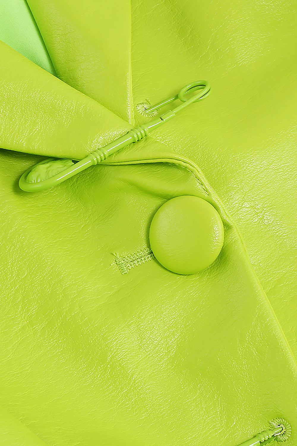 PU Jacket Blazer And Skirt Set Two Piece Set In Fluorescent Green - Image 13