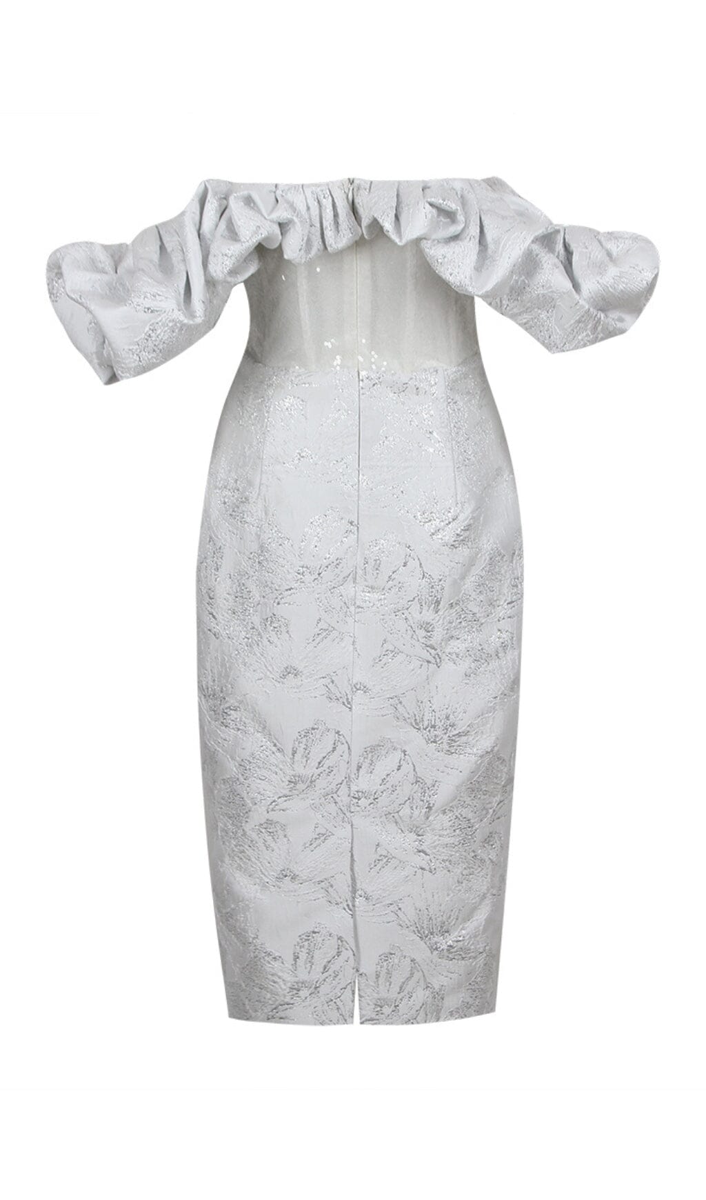 RUFFLE CORSET MIDI DRESS IN WHITE - Image 7