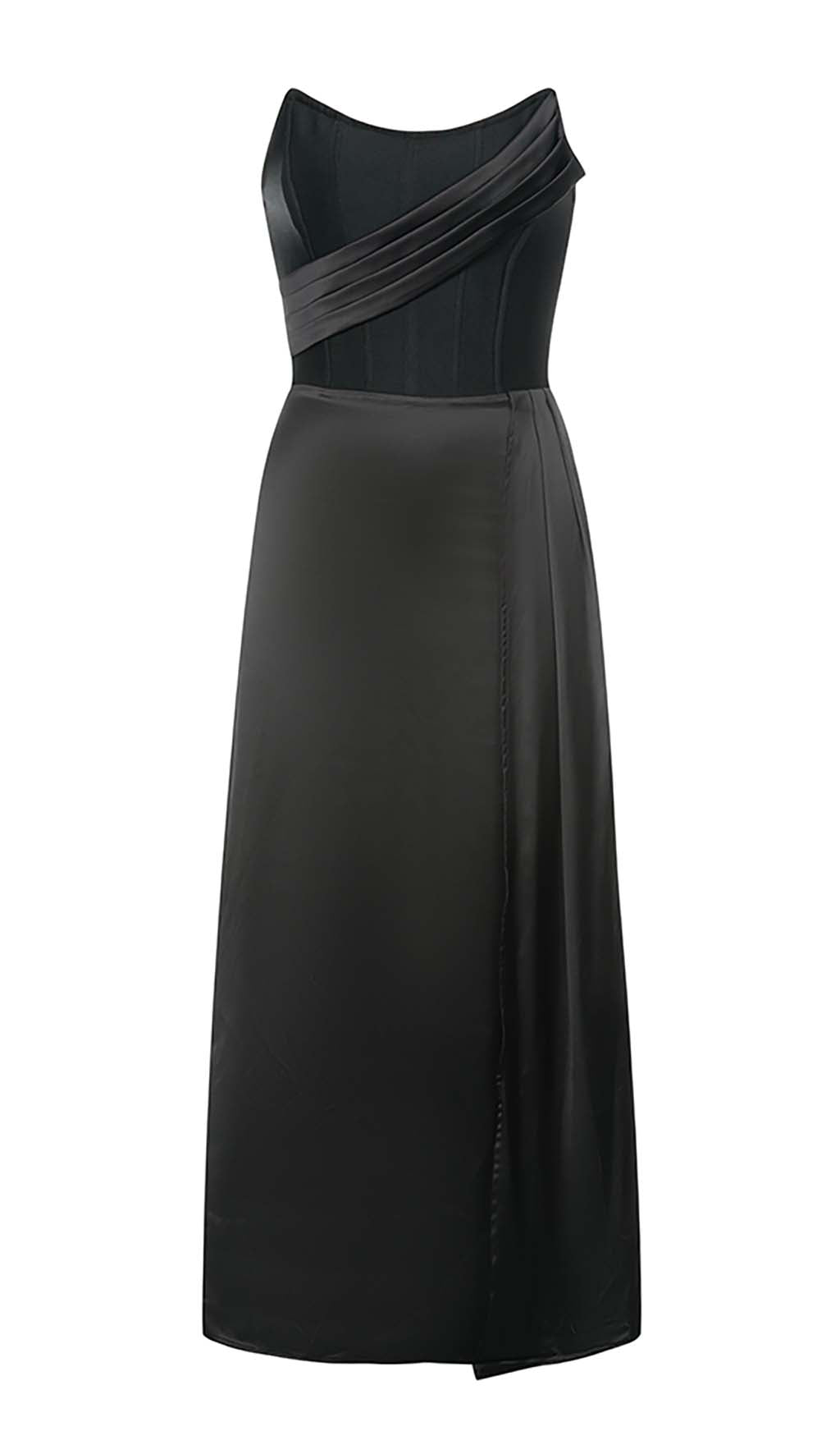 SLEEVELESS BANDAGE MIDI DRESS IN BLACK - Image 5