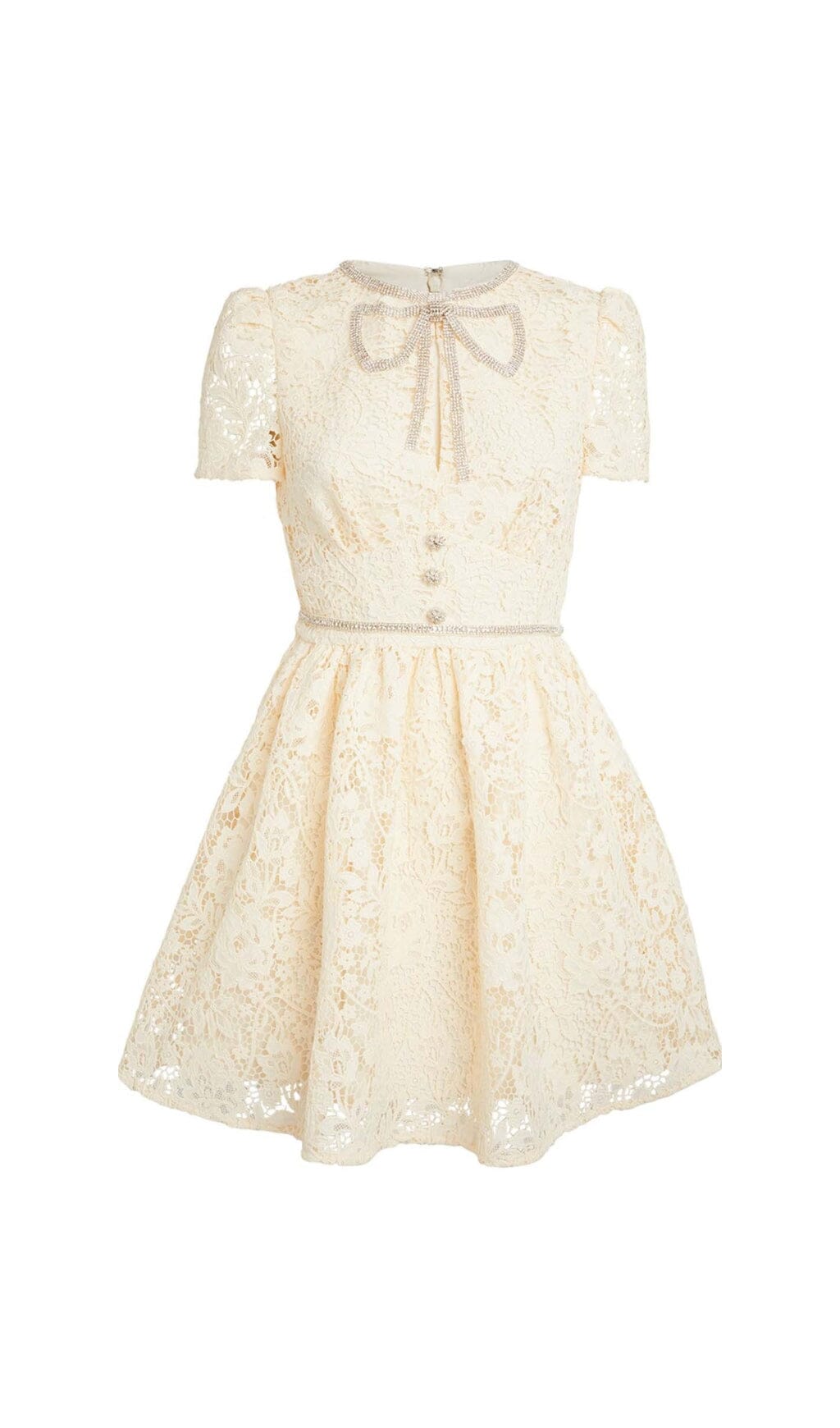 LACE BOW MINI DRESS IN WHITE - Image 5
