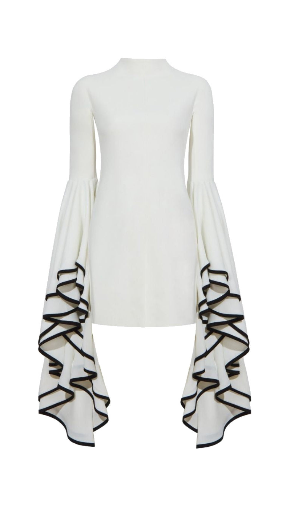 RUFFLED SLEEVE MINI DRESS IN WHITE - Image 7