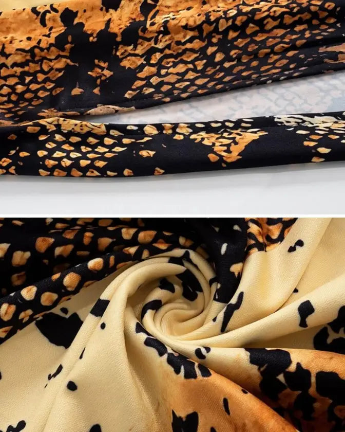 Snake Print V-Neck Sleeveless Patchwork Maxi Dress - Image 9
