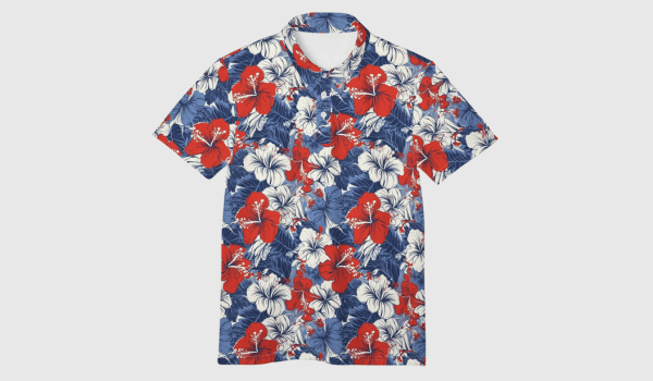 Red White and Blue Magnum Golf Polo
