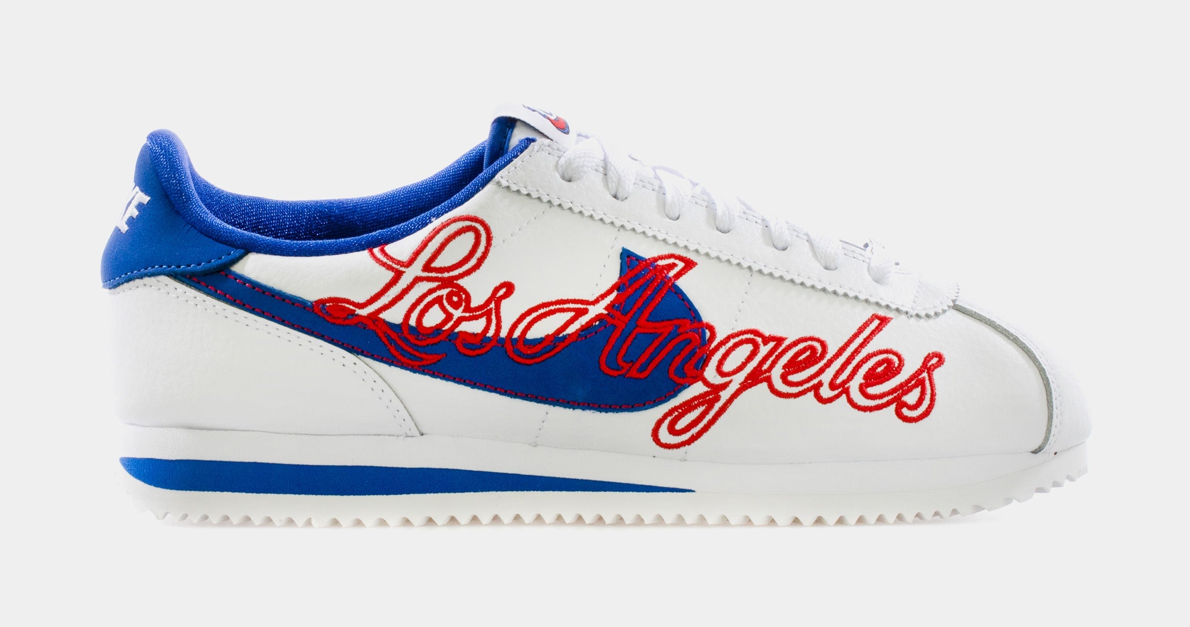 Cortez Basic Leather Los Angeles Mens Lifestyle Shoes (White/Blue)