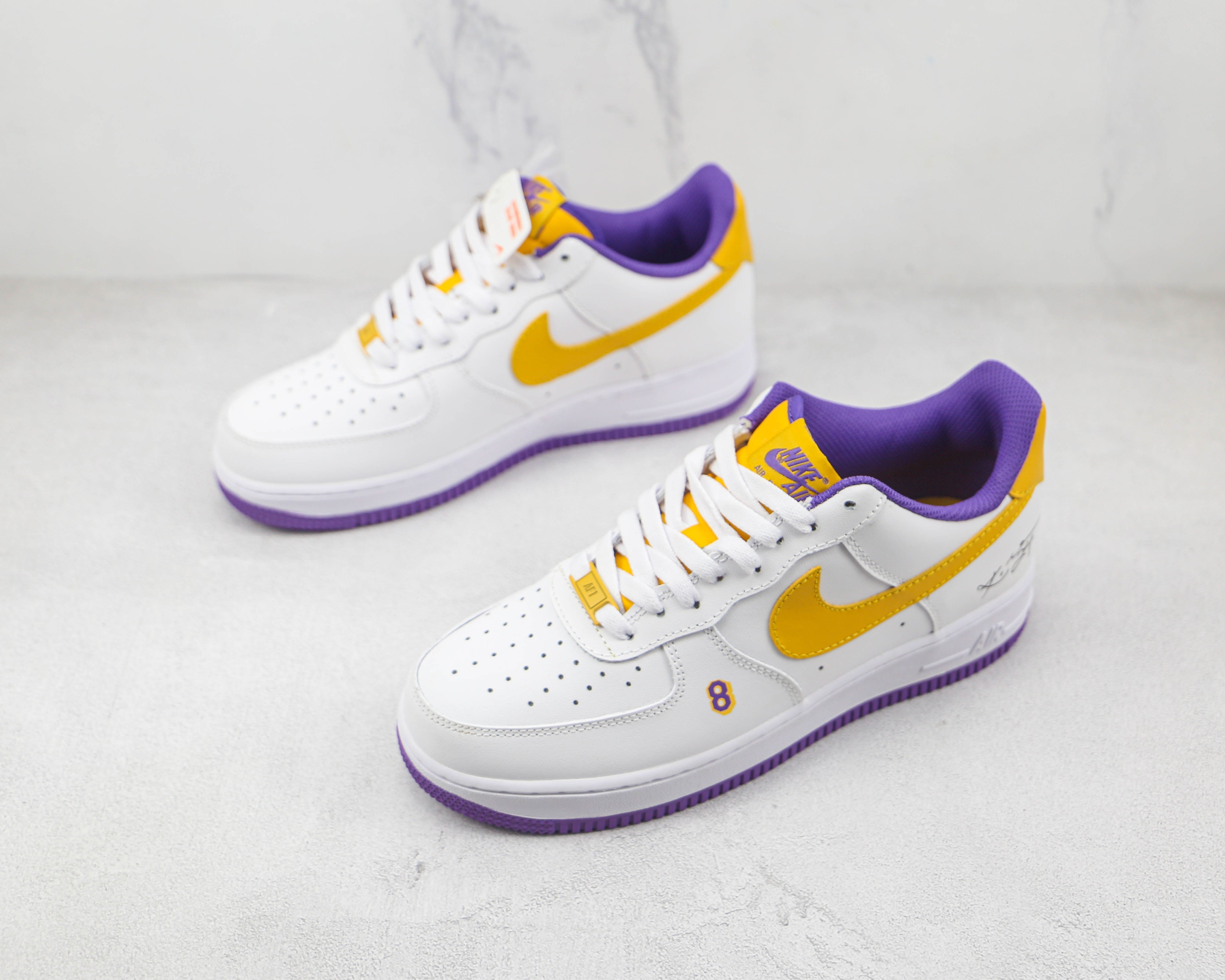 Nike Air Force 1 07 Low Kobe White Purple Yellow DC8865-022 Low Sneaker Skateboard Shoes Morechoice 
