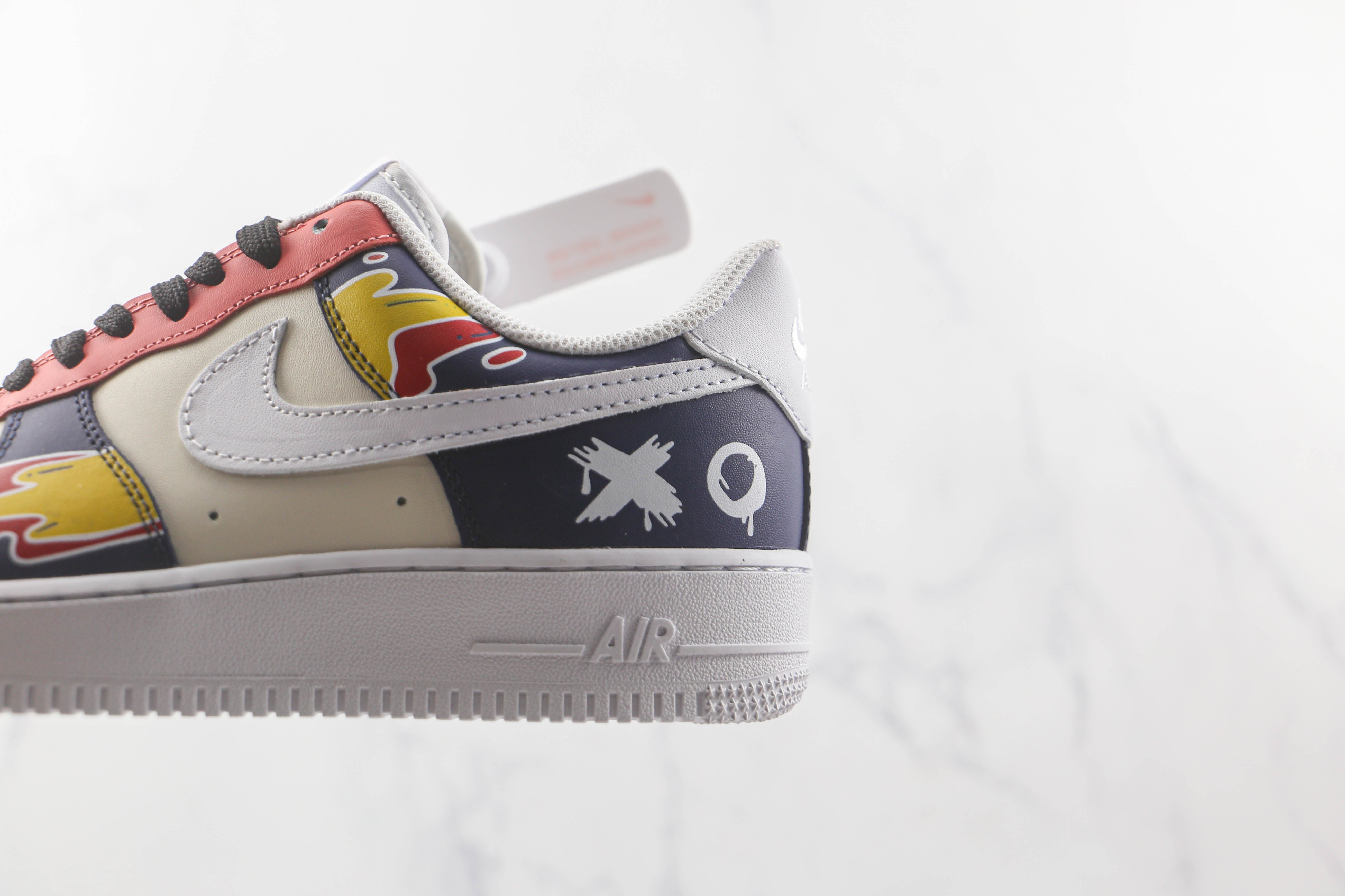 Nike Air Force 1 Low 315115-112 Blue Yellow Red Flat Sneaker Skateboard Shoes Morechoice TVFA
