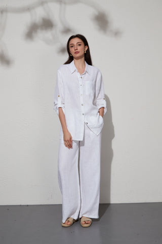 Gia 100% Linen Oversized Shirt and Pants Set