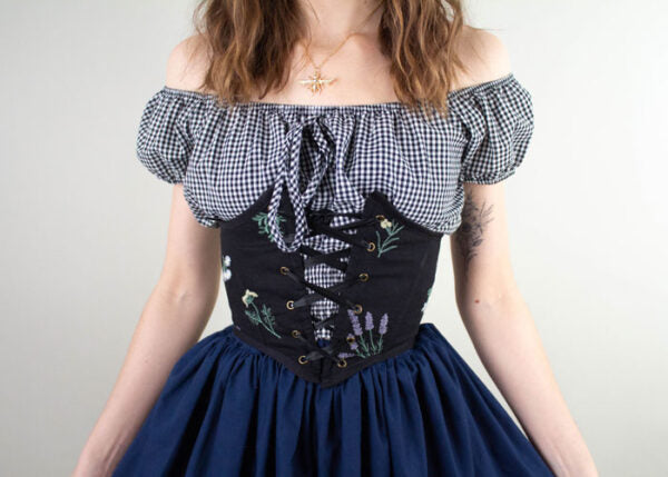 black floral corset belt style