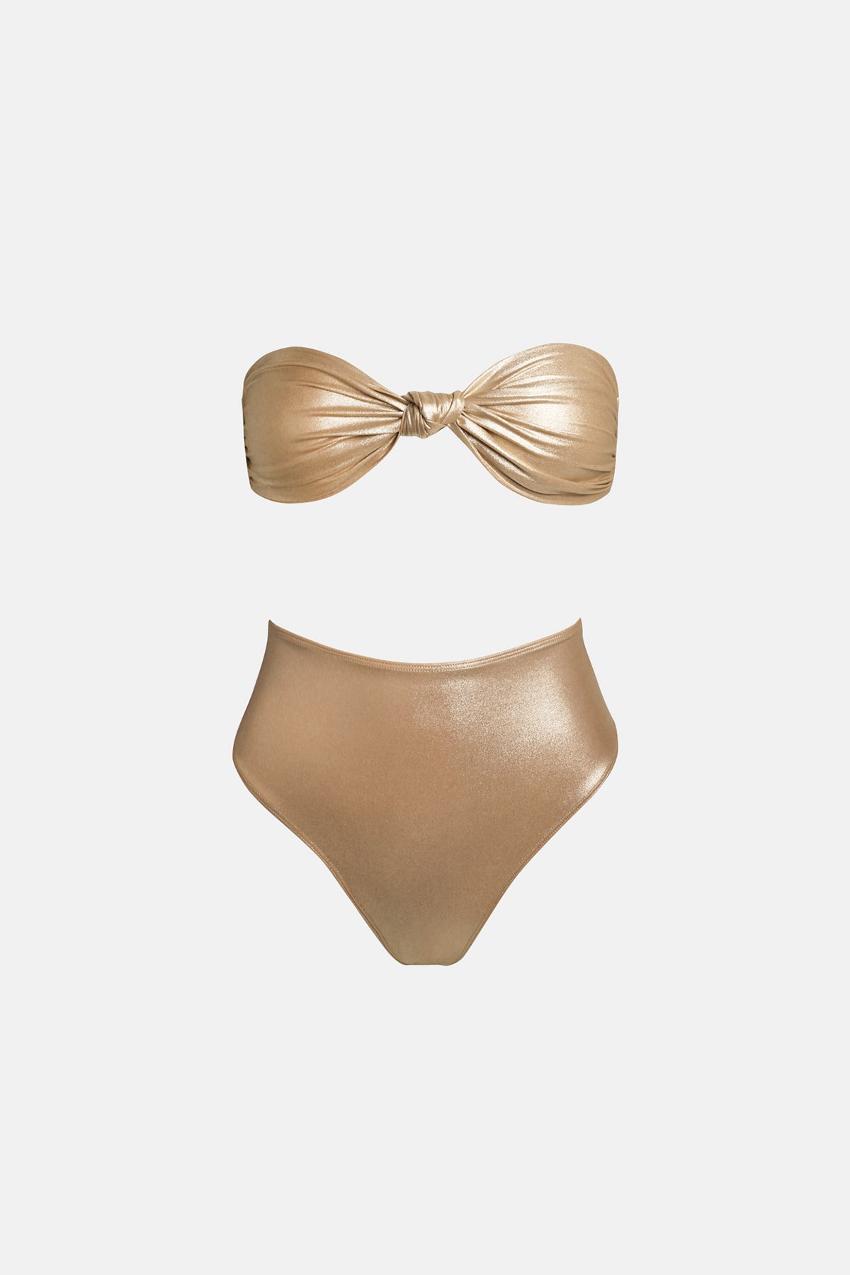 Marina Bikini with High-Waisted Bottom in Gold