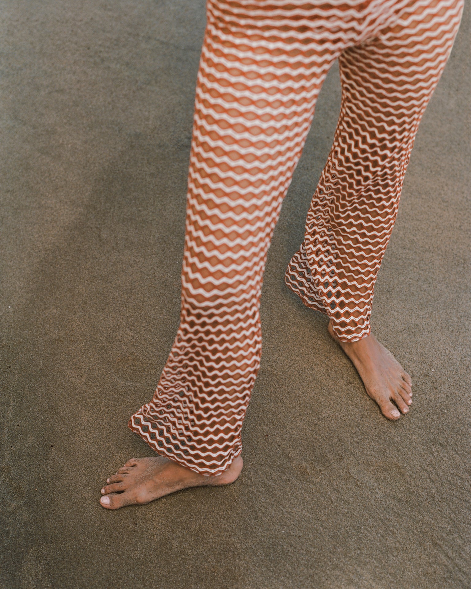 Playa Pants in Terracotta and Ivory