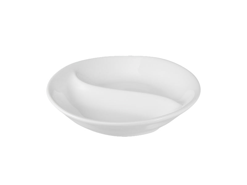 White Basics Round Divided Sauce Dish 10cm