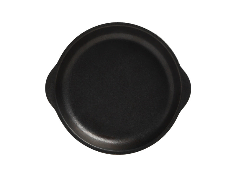 Caviar Plate With Handle 15.5x17cm Black