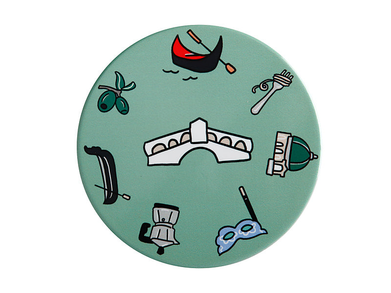 Megan McKean Cities Ceramic Round Coaster 10.5cm Venice