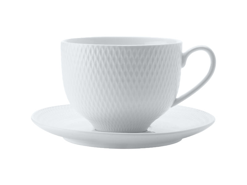 White Basics Diamonds Tea Cup & Saucer 220ML