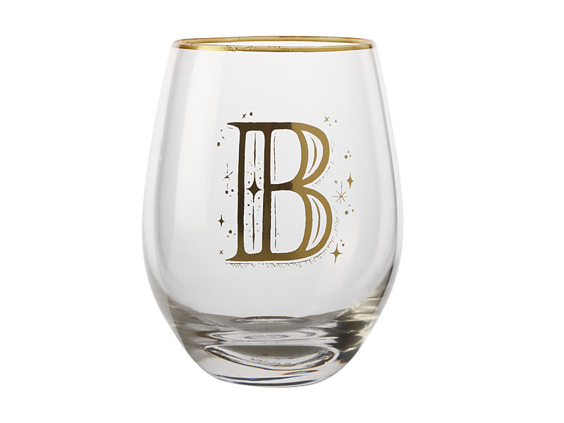 The Letterettes Stemless Glass 500ML "B" Gift Boxed