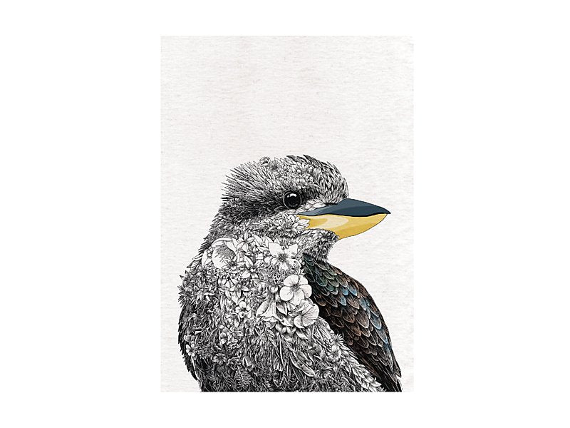 Marini Ferlazzo Birds Tea Towel 50x70cm Kookaburra