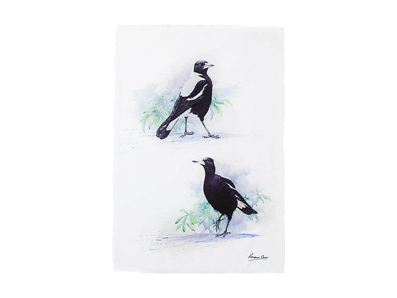 Katherine Castle Bird Life Tea Towel Magpie