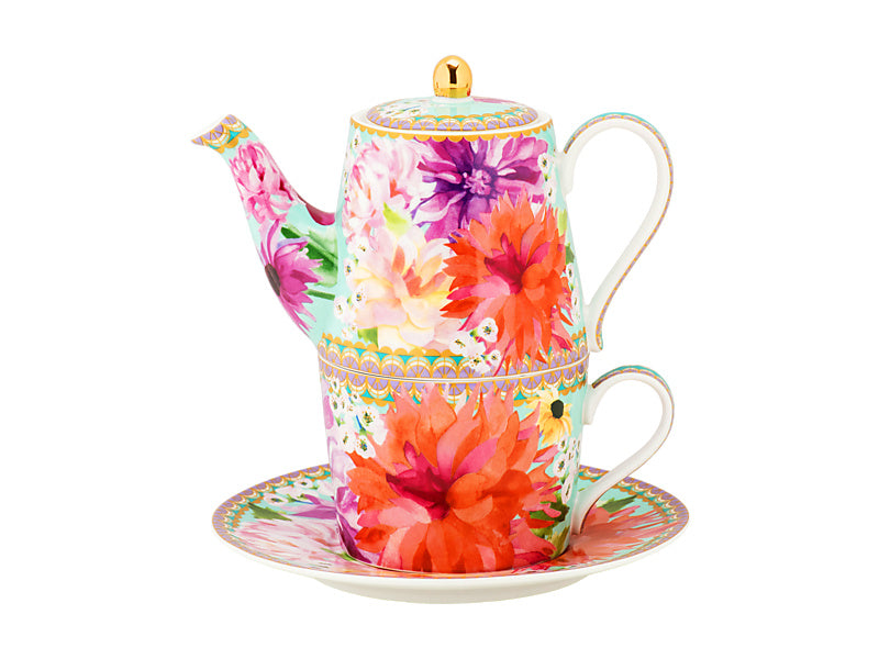 Teas & C's Dahlia Daze Tea for One With Infuser 340ML Sky Gift Boxed