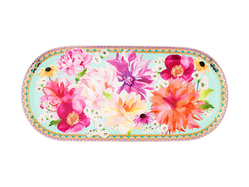 Teas & C's Dahlia Daze Platter 25x12cm Sky Gift Boxed