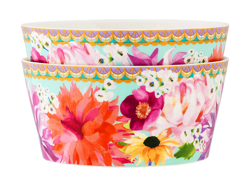 Teas & C's Dahlia Daze Bowl 12cm Set of 2 Sky Gift Boxed