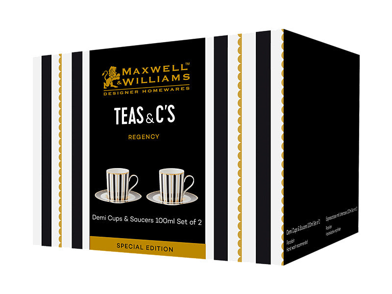 Teas & C's Zanzibar Demi Cup & Saucer 100ML Set of 2 Gift Boxed