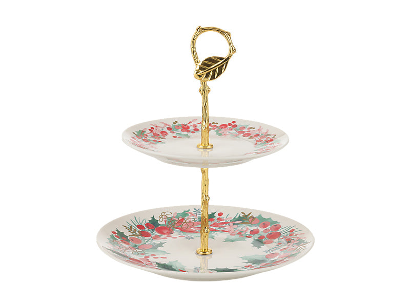Merry Berry 2 Tiered Cake Stand Gift Boxed