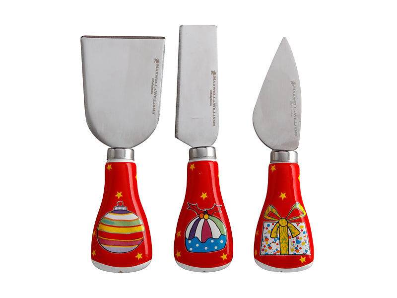 Donna Sharam Wonderland Cheese Knife Set 3pc Red Gift Boxed