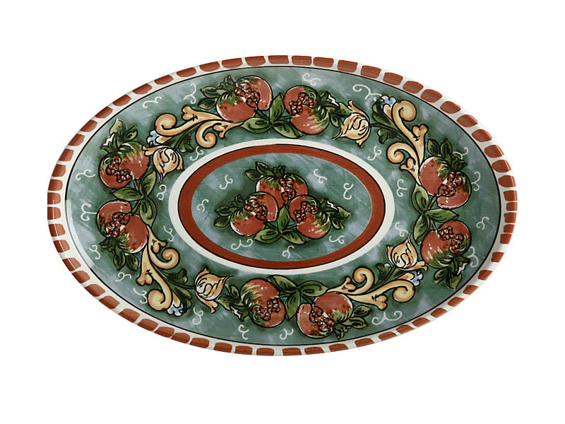 Ceramica Salerno Oval Platter 40x26cm Pomegranates