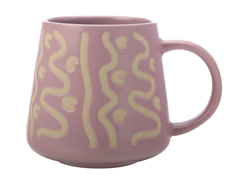 Squiggle Mug 420ML Mauve