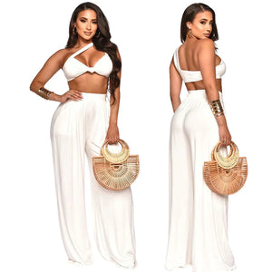 Stylish Summer 2-Piece Set | Crop Top & Pants | Club Outfit for Women - GOLDEN TOUCH APPARELS WOMEN 