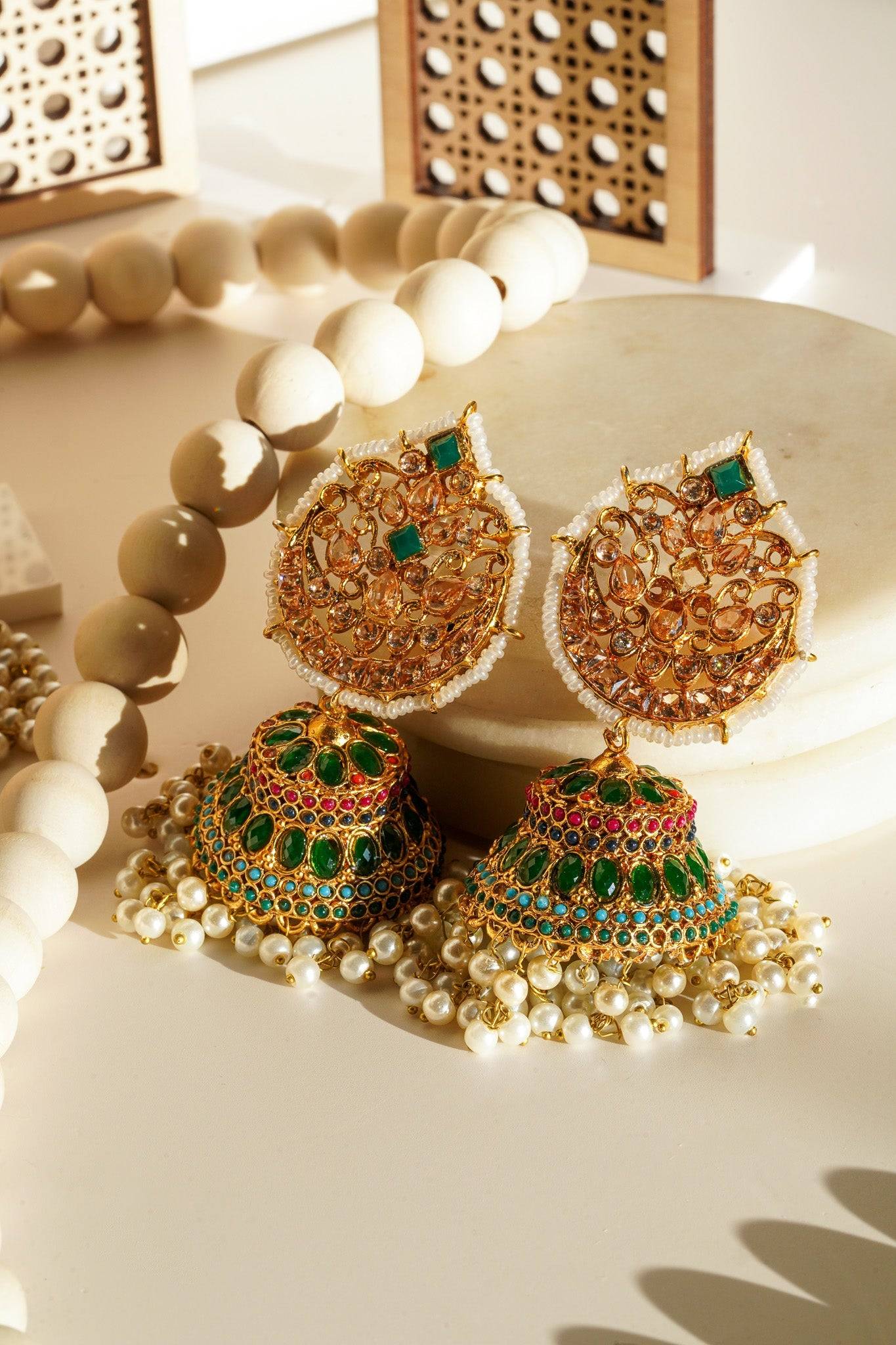 Buy Traditional Indian Jhumka Earrings Online in the USA — Karmaplace