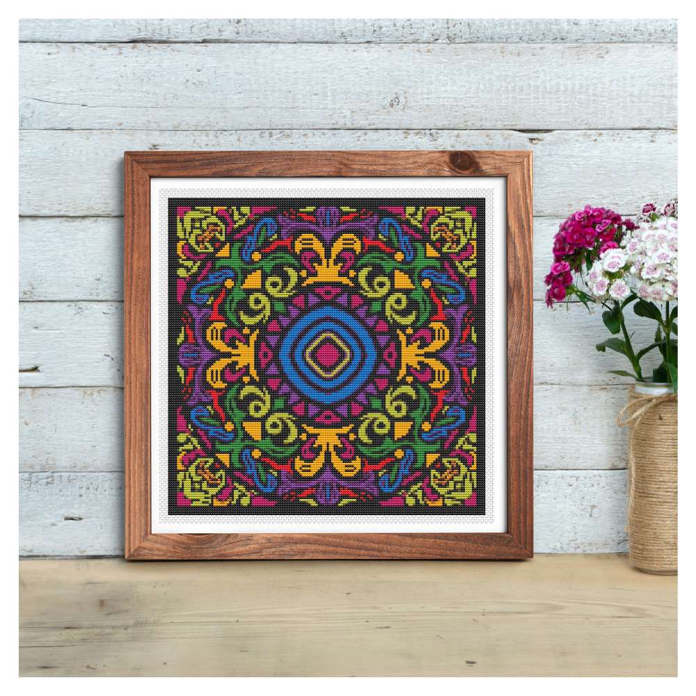 Mandala Cat Cross Stitch Pattern - Stitched Modern