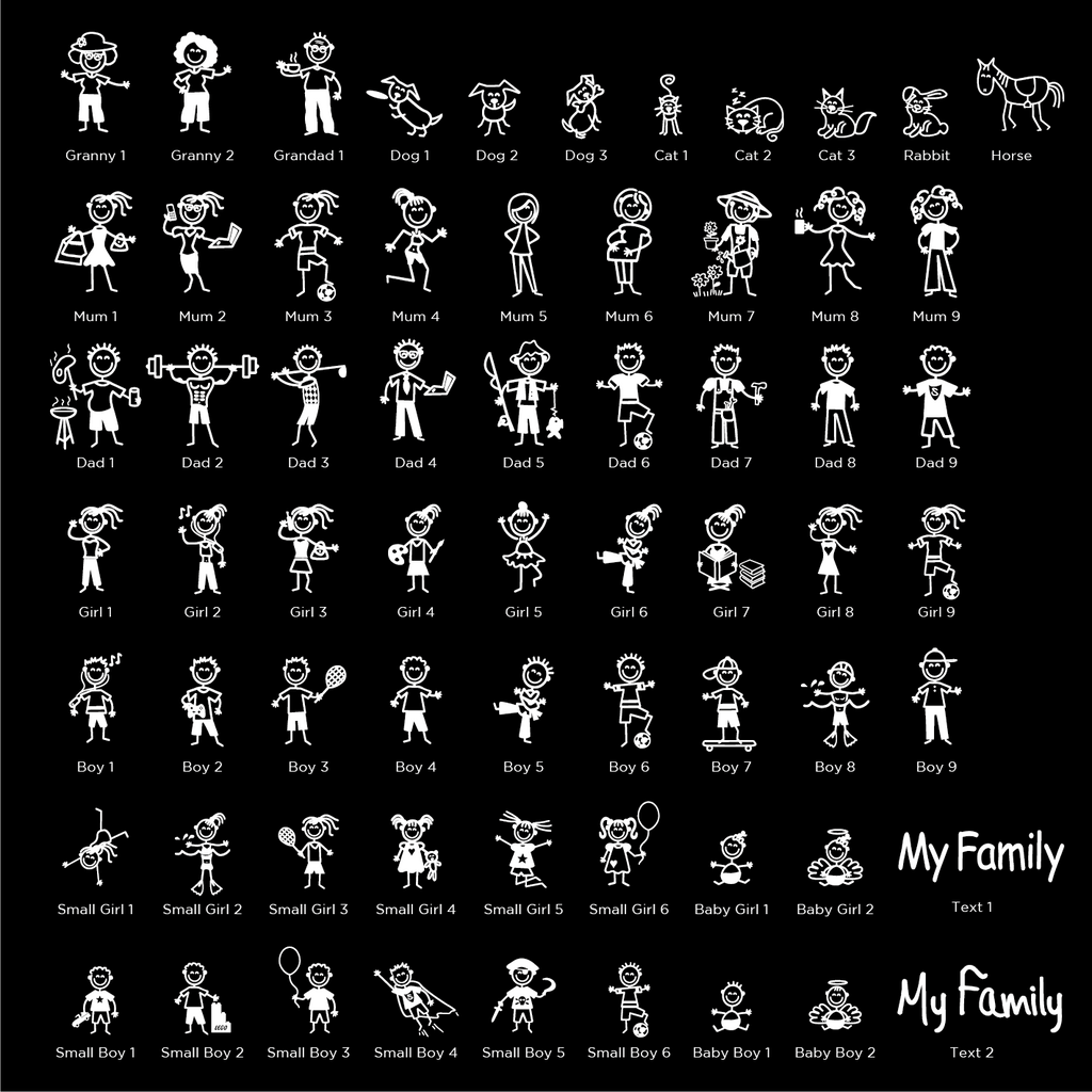 Stick Family Vinyl Car Decal Stickers - LondonDecal