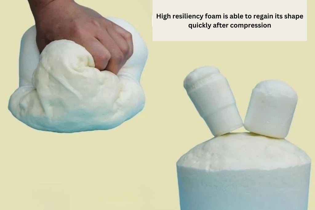 High resiliency foam test via compression