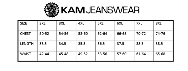 3xl Jeans Size Chart