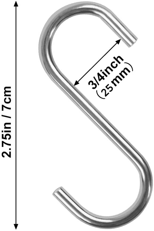 Heavy Duty S Metal Hooks -Small - Matte Black 304 Stainless Steel (4mm  Thick)- Sold in 5/25/50 - Hangersforless