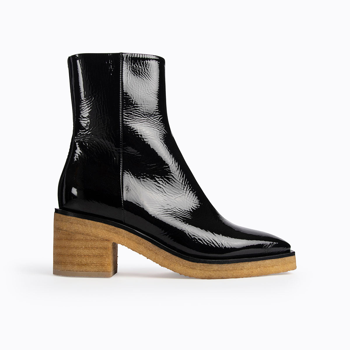 FOLK ankle boots for women in black patent leather — PIERRE HARDY