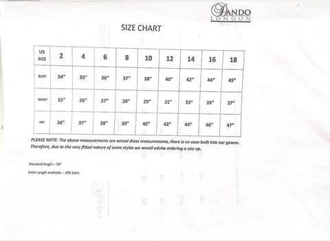 dress size chart