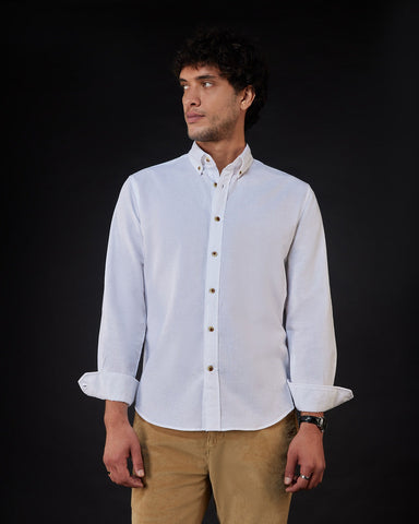 Paper White Cotton Linen Shirt | Bombay Shirts